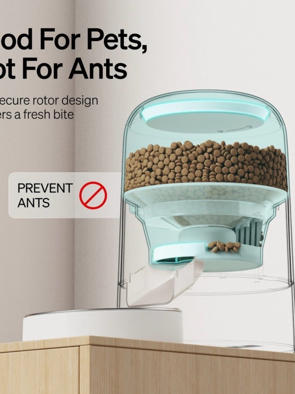 White Automatic Dog Feeder with Detachable Bowl - PLAF108 - Picture 6 of 9